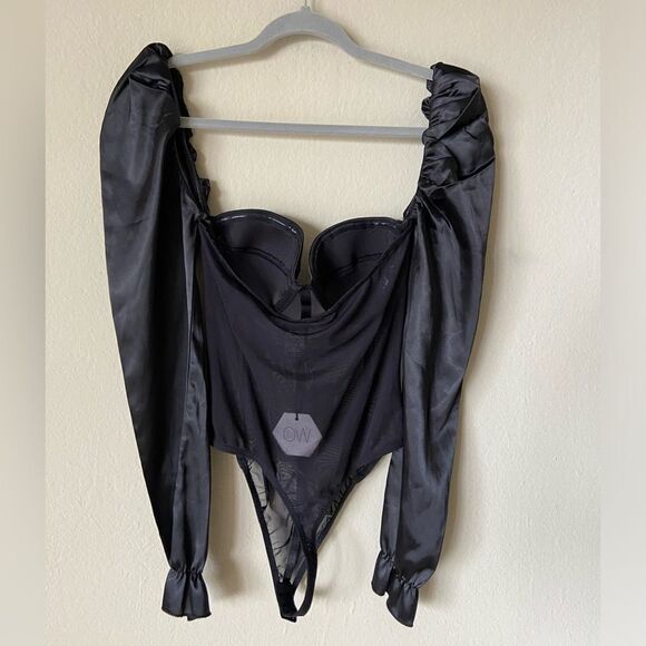 NWT Revolve Ow Collection Shae Black Bodysuit Sheer Size M - Picture 5 of 9